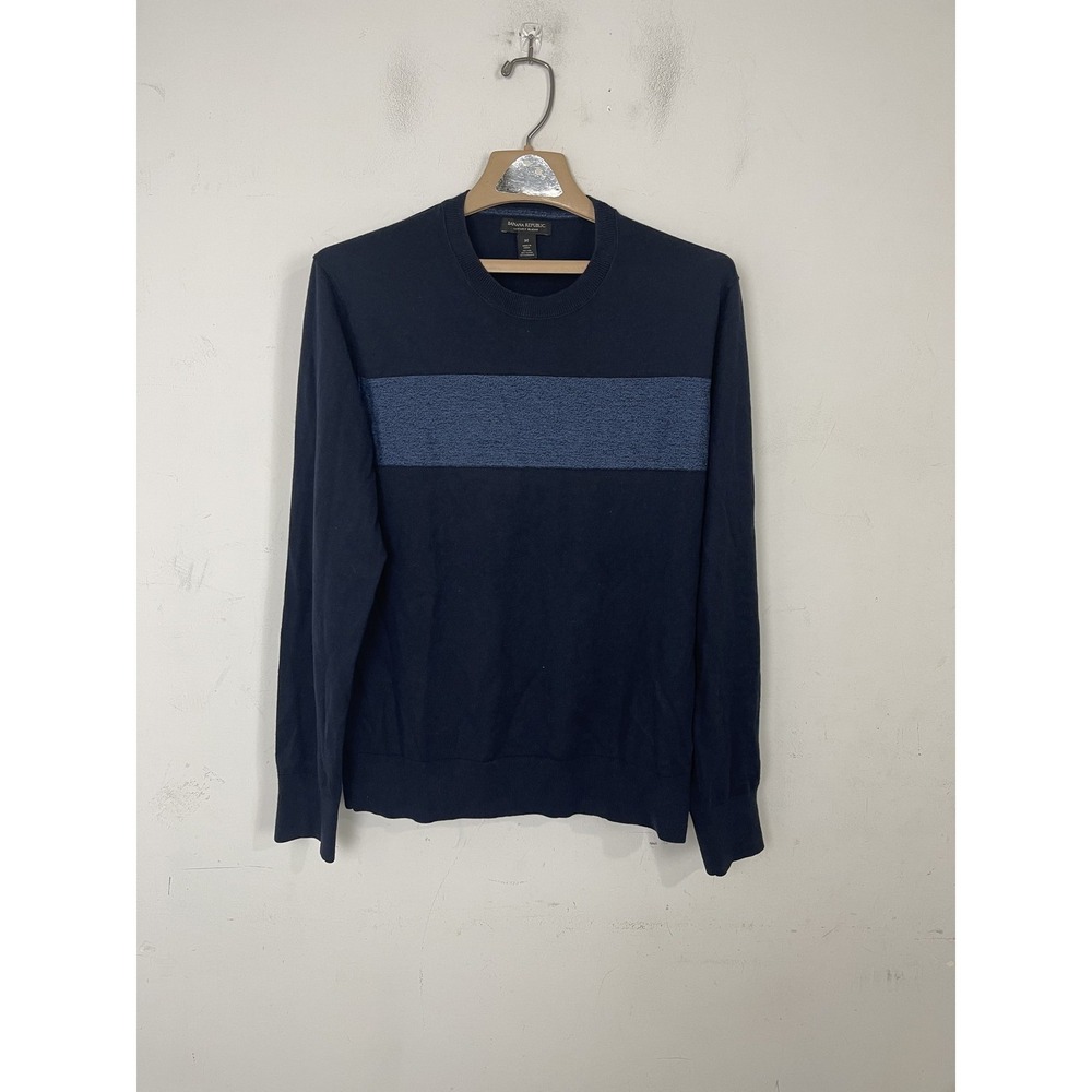 Banana‎ Republic Men Sweater Medium Luxury Crew Neck Cotton Cashmere Rugby